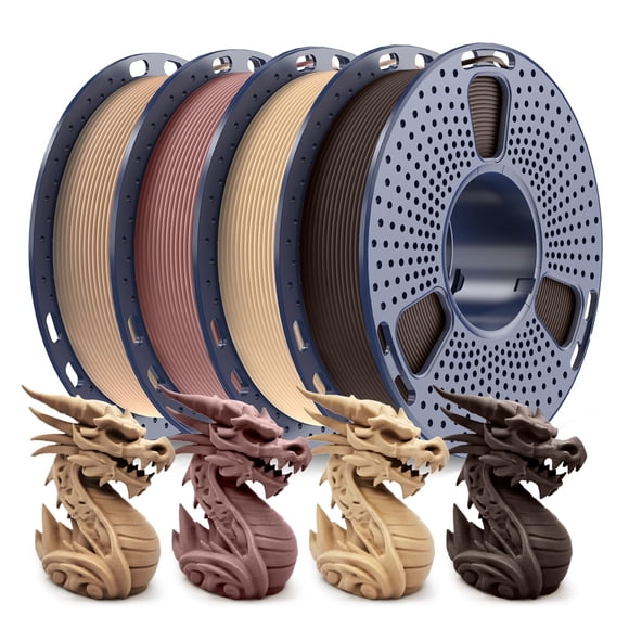 Filamento para impresora 3D SUNLU Wood PLA de 1,75 mm, 250 g, paquete x4