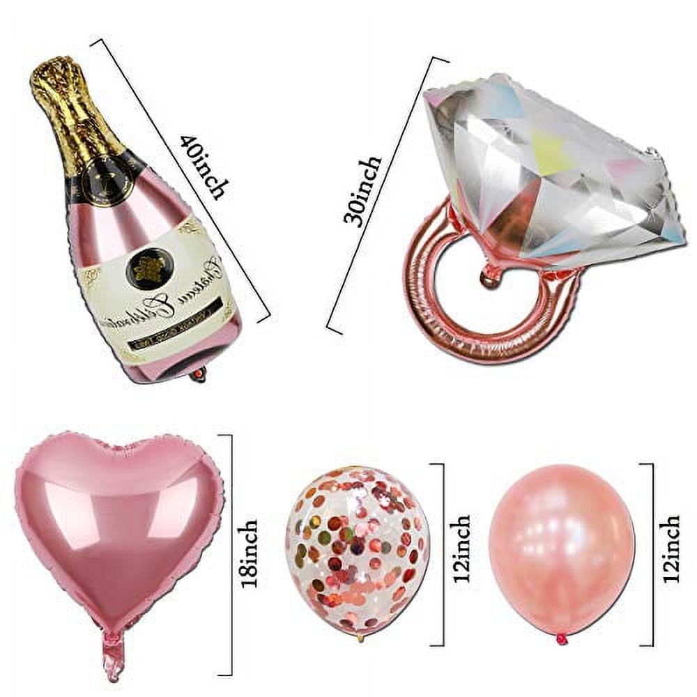 Rose Gold Bridal Shower Party Decorations Kit Bride Foil Heart Balloons,  Ring, And Champagne Foil Balloon For Bachelorette Party From  Zhongcanghuanbao, $9.05