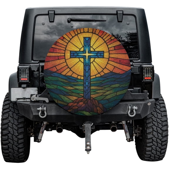 Lotusprinthandmade Christian Faith-Based God Spare Tire Cover Without Backup Camera Hole