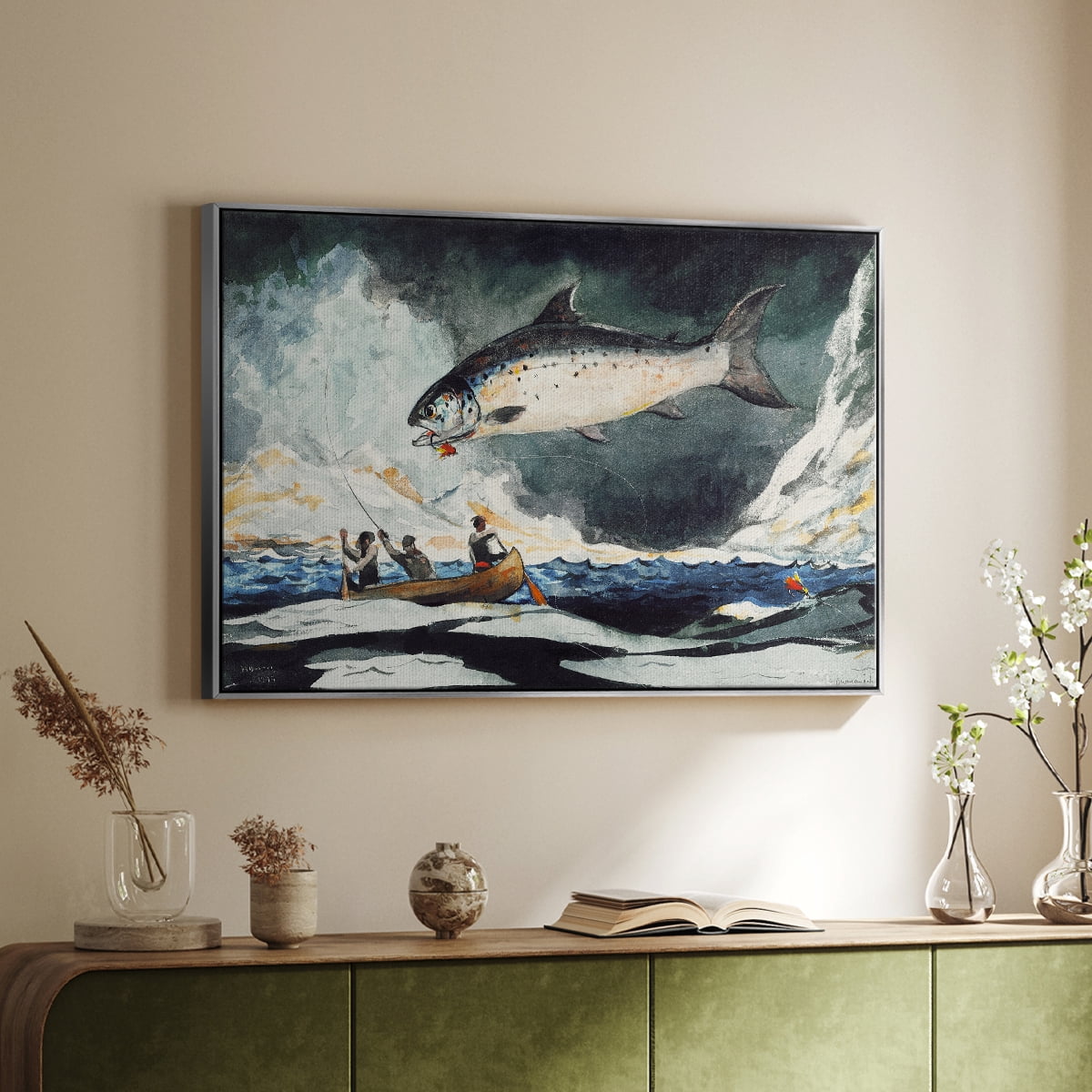 Vintage Landscape-CXLV By Wexford Home Framed in Silver Wood Gallery Wrapped Canvas 25 in. x 37 in.