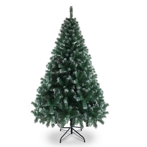 Alvantor 6 ft Unlit Artificial Christmas Tree with 812 PVC Branch Tips and Iron Stand, Light Green and White