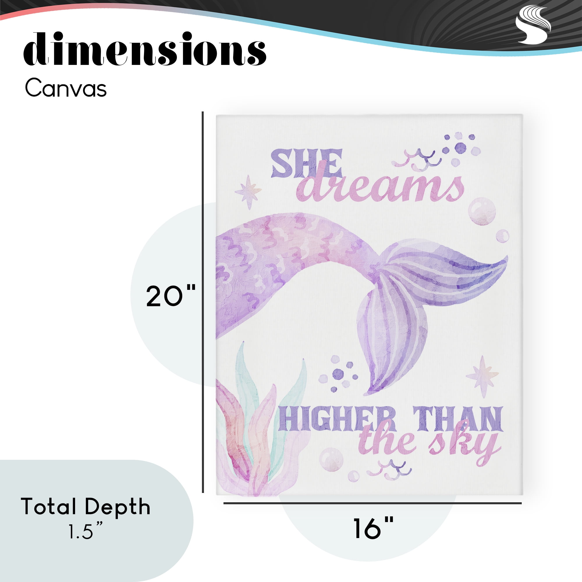 She Dreams Higher Than The Sky Canvas Wall Art, design by Kim Allen