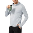 thumbnail image 1 of Chaqueta con capucha para hombre Cremallera completa Protección solar Manga larga con orificio MABOTO Gris/S, 1 of 7