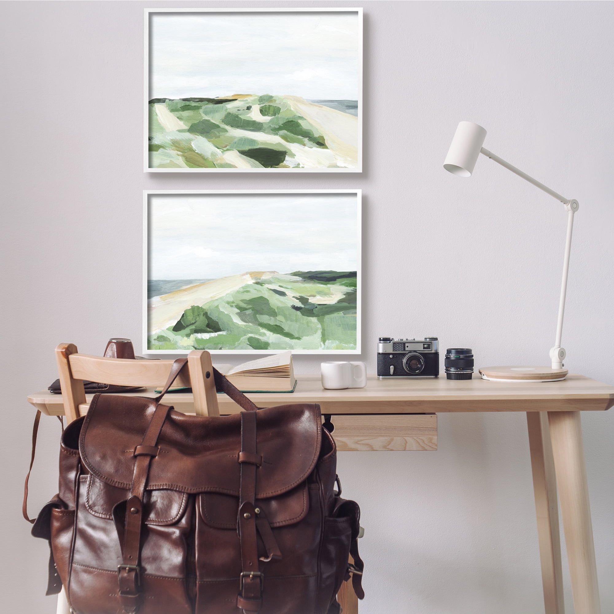 Stupell Indtries Ocean Coastline Greenery Beach Green Beige Blue,30 x 24,Design by Annie Warren