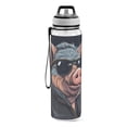 thumbnail image 2 of Pig Officer Sunglasses Sports Water Bottle Portable Travel Mug 32oz BPA Free Leak Proof Straw Transparent Tritan for Gym Yoga Cycling Camping, 2 of 7