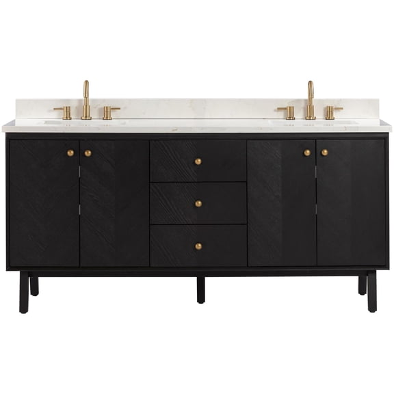 Avanity Adele-Vs73 Adele 72" Free Standing Double Basin Vanity Set - Black