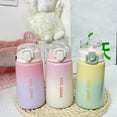 thumbnail image 3 of FNNMNNR 400ML Thermal Cup with Straw Lock Catch Stainless Steel Cute Winter Kids Children Hot Water Insulated Bottle for Cold Weather, 3 of 8