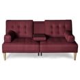 thumbnail image 3 of Sofá Cama De Lino Rojo Modelo Queen Makora Con Portavasos, 3 of 10