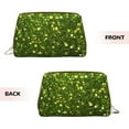 thumbnail image 3 of Xecao Green Glitter Sparkle Print Fashion Makeup PVC Bag Large Capacity Travel Cosmetic Bag for Women Organizer Toiletry Clutch, 3 of 8