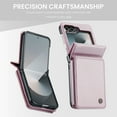 thumbnail image 5 of ELEHOLD Wallet Case for Samsung Galaxy Z Flip 6, premium PU leather zipper card holder phone case zipper card holder phone case,Pink, 5 of 7