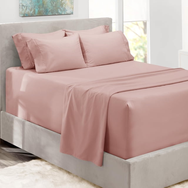 Juego de sábanas Hearth & Harbor Luxury Soft King Peach Beige