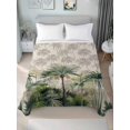 thumbnail image 4 of Summer Tropical Leaves Flat Sheets Only Queen Size, Soft Breathable Bed Top Sheets for Mattress, Green Palm Trees Botanical Luxury Bedding Flat Sheets for Home Hotel Bedroom Bed Protection, 4 of 9