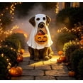 thumbnail image 4 of Cadancy Halloween Ghost Dog Pumpkin Candy Bowl Figurine Trick or Treat Bucket Holder Spooky Cute Puppy Decor Display Seasonal Home Party Decor Front Porch Entryway Decoration, 4 of 9