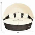 thumbnail image 3 of Costway Patio Rattan Daybed Cushioned Sofa Adjustable Table Top Canopy 3 Pillows, 3 of 11