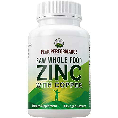 Raw Whole Food Zinc with Copper + 25 Organic Vegetables and Fruit Blend