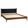 thumbnail image 2 of Better Homes & Gardens Greyson King Platform Bed, Black Faux Leather and Acorn Finish, 2 of 9