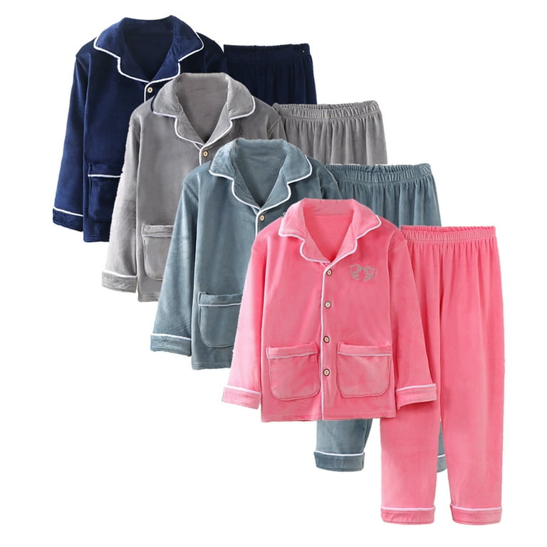 Chenyin 3-9T Little Boys Girls Fleece Pajamas Set for Toddler Kids