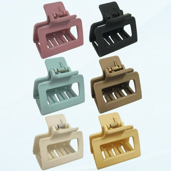 Square Claw Clips Hair Clips Matte Hair Claw Clips for Women, 6 Pack 2" Square Claw Clips for Thin and Medium Hair, Non-slip Strong Hold Small Medium Hair Clip, Hair Accessories Gifts for Women Girls