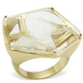 thumbnail image 1 of Women Gold Brass Ring with Synthetic in Clear - Size 8, 1 of 1