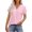 Pink, variant on Edvintorg Women Blouses Fashion Solid Color V-Neck Short Sleeve Loose Work Shirt Pullover Tops Summer Casual Cute Work Outfits Blouses