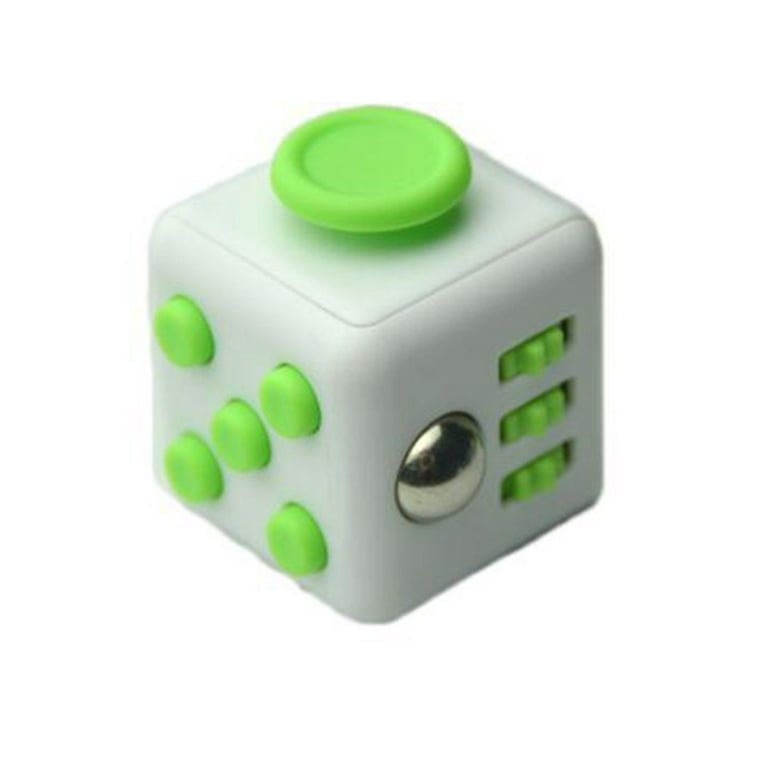et eller andet sted Adept hestekræfter Stress and Anxiety Relieving Fidget Cube Toy for All Ages- Green and White  - Walmart.com