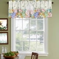 thumbnail image 3 of 2 Pack Valances for Window, Easter Short Curtains for Kitchen Bedroom Living Room, Spring Rabbit Ears Foot Colorful Eggs Leaf Floral Rod Pocket Small Window Treatment Valance Drapes 42 x 12 Inch, 3 of 8