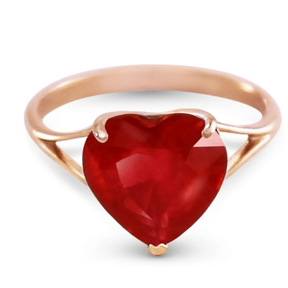 Galaxy Gold 14k Rose Solid Gold Ring 10.0 mm 4.30 ct Heart Ruby 5663R (9)