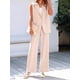 thumbnail image 4 of Conjuntos de 2 Piezas para Mujer: Chaleco Sin Mangas y Pantalón , Conjunto de Blazer Informal de Negocios. Caqui M, 4 of 6