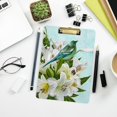 thumbnail image 7 of FMSHPON Green Hummingbird White Lily Flower Clipboard Hardboard Wood Nursing Clip Board and Pull for Standard A4 Letter 13x9 inches, 7 of 7