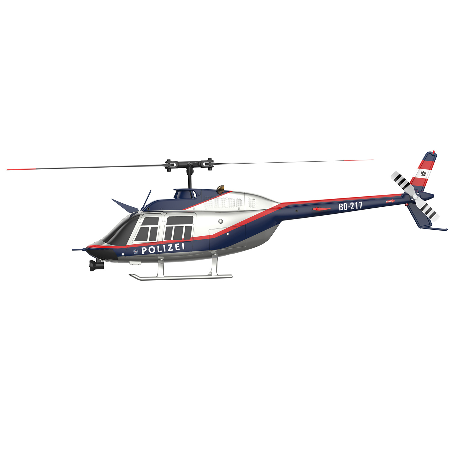 C138 Bell206 RC Helicopter, 1:33 Scale Flybarless Single-Rotor Remote Control Helicopter with 6-Axis Gyro & Optical Flow, 2.4G 6CH RC Aircraft Brushless Motor with One Click Roll Takeoff and Landing