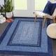 thumbnail image 1 of Garvee Alfombra de Sala de Estar de 8'x10' Estilo Farmhouse, Alfombra Trenzada con Estampado, Alfombra Lavable, Borde Antideslizante, Alfombra Geométrica para Recámara, Azul Marino, 1 of 7