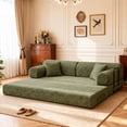thumbnail image 3 of Leumius 78" Convertible Sleeper Sofa Bed,Folding Mattress Couch with Fixed-Shape Frame,Floor Sofa Lounge Couch for Living Room Bedroom,Green, 3 of 8