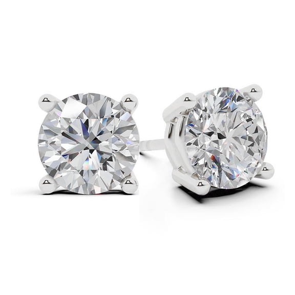 Unique Moments 1/4 Carat Round Lab Grown Diamond Stud Earrings in 14K White Gold Jewelry for Women