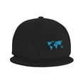thumbnail image 2 of TEQUAN Flat Brim Hat Snapback Hats, Global Earth World Map Pattern Adjustable Men Baseball Cap (Black), 2 of 6