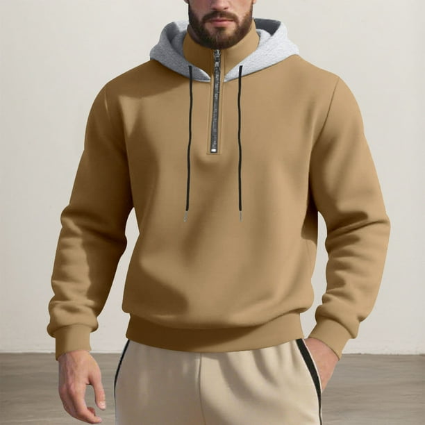 WILLBEST Sudadera con Capucha Pesada con Cremallera y Cuello Alto, Sudadera Cómoda para Uso Informal y Actividades Al Aire Libre. XGrande