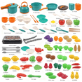 thumbnail image 4 of LINXUXIE 94PCS Kitchen Playset Accessories for Kids, Pretend Cooking with Food Fruit Veges & Cookware, Baby Birthday Gift for 1-3 3-5 5-8 Year Old, 4 of 8
