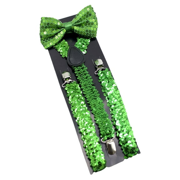 TYGHBN Sequins Straps with Bow Set Stage Performance Adjustable Elastic Elastic Back Straps Suspender Belt Womens Suspenders for Snow Pants Metal Suspender Clips Work Belt Suspenders Heavy Duty Men