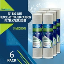 Big Blue CTO Carbon Block Water Filters 4.5" x 20" Whole House Cartridges by Ronaqua (6 Pack)