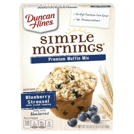 UPC 644209427437 product image for Duncan Hines Simple Mornings Blueberry Streusel Muffin Mix  20.5 oz Box | upcitemdb.com