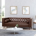 thumbnail image 5 of Noble House Hennessey Faux Leather Tufted Sofa, Dark Brown, Espresso, 5 of 8