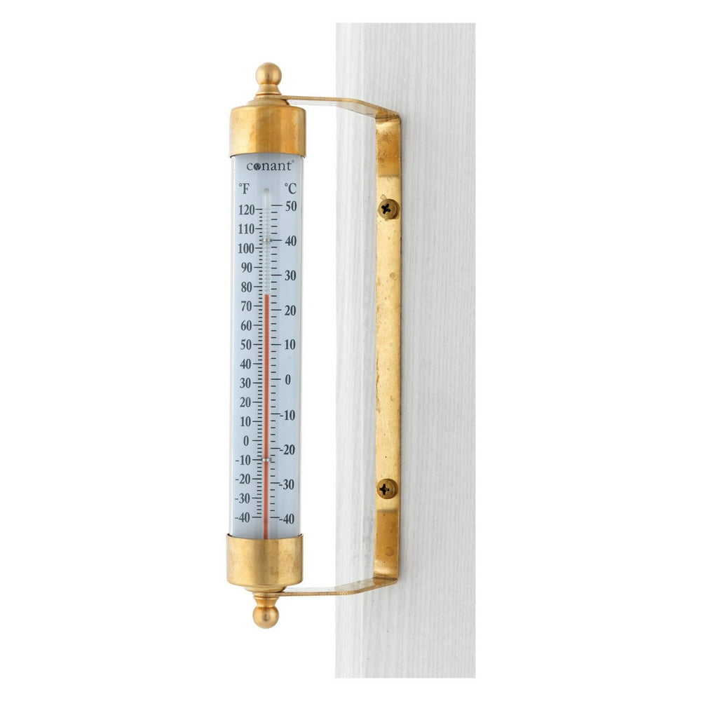 Conant T1LFB Brass Vermont Outdoor Thermometer