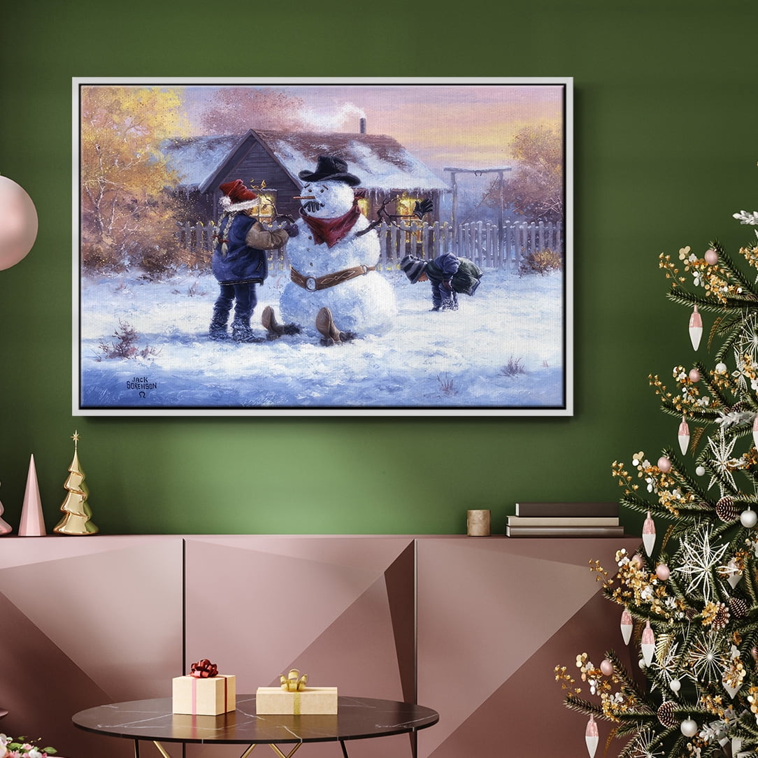 Gonna Be in Trouble - Framed Gallery Wrapped Holiday Canvas - 17 x 25 - White Frame