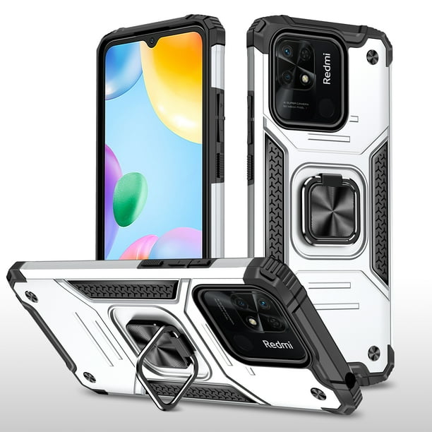 Funda de teléfono para Redmi 10 C/Poco C40 de Uso Rudo Shock color + Mica de Cristal