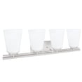 thumbnail image 3 of Aspen Creative 62217, Four-Light Metal Bathroom Vanity Wall Light Fixture, 25-1/2" Wide, Transitional Design in Brushed Nickel, 3 of 6