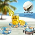 thumbnail image 4 of 8 PCS Diamond Art Coasters Ocean Diamond Painting Coasters Kits Ocean Animals with Holder DIY Coasters for Beginners, Adults, Diamond Art Crafts Supplies 4x4 in, 4 of 7