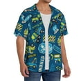 thumbnail image 4 of KLL Cartoon Heavy Equipment Print Men's Shirt Short Sleeve Button Down Summer Cuba Beach Shirts- X-Large, 4 of 7