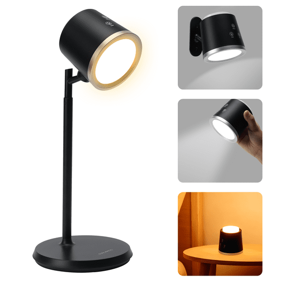 Smart Auto-Dimming Desk Lamp with USB Charging Port - 3 Color Modes, Adjustable Gooseneck Light, Dimmable LED Task Lamp for Bedside, Office, Study | Includes AC Adapter & Touch Control