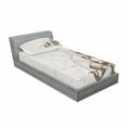 thumbnail image 3 of Compass Bedding Set with Sheet & Covers, Windrose Skull and Candles Spooky Adventure New Pirate Destinations Theme, Printed Bedroom Decor 2 Shams, 4 Sizes, Brown Pearl Grey, by Ambesonne, 3 of 3