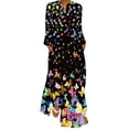 thumbnail image 2 of Robes Décontractées for Femmes 2023 Tendance Robe Longue Aguichant Imprimée Numérique Col en V avec Poches Robe à Manches Longues Robes de Bal for Adolescentes sur Clearance, 2 of 5