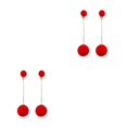 thumbnail image 4 of sweethay Pendientes de bola redonda para mujer y niña, aretes colgantes de aleación con aro para la oreja, joyería de moda con personalidad rojo 2piezas sweethay CBP043138, 4 of 5